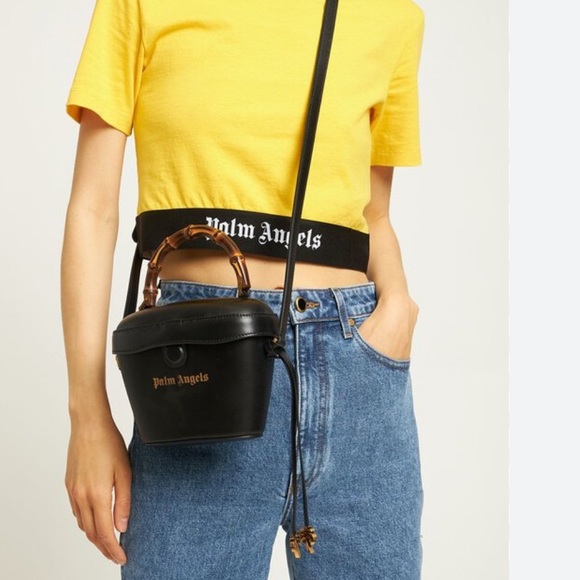 Rare PALM ANGELS BAMBOO LEATHER PADLOCK BAG - Picture 5 of 5